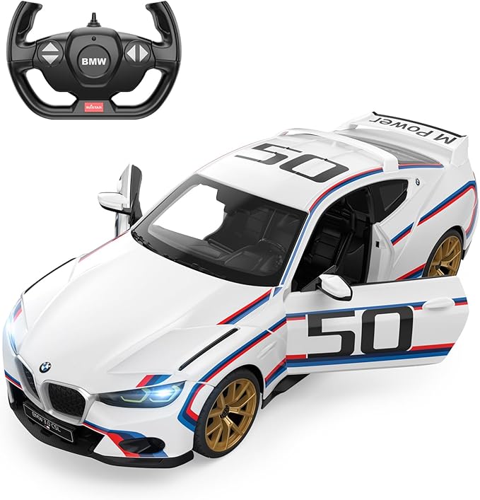 RASTAR BMW RC Car 1/14 BMW 3.0 CSL RC Car BMW Remote Control Toy Car for Kids White 2.4G