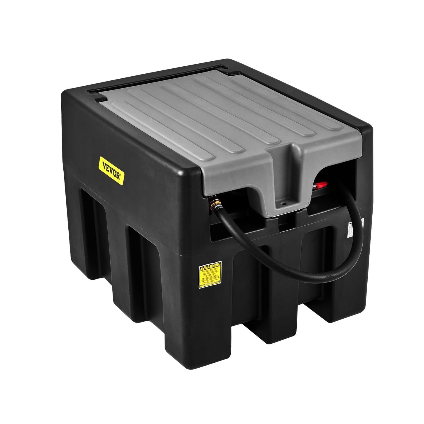 VEVOR Portable Diesel Tank, 58 Gallon Capacity & 10 GPM Flow Rate, Portable Fuel Tank with 12V Electric Transfer Pump and 13.1ft Rubber Hose, PE Diesel Transfer Tank for Easy Fuel Transportation Black