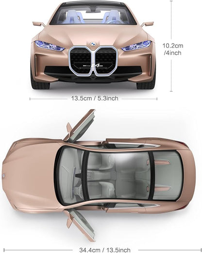 RASTAR BMW i4 Remote Control Car 1/14 BMW i4 Concept RC Toy Car Golden BMW Model Car Diecast for Kids Boys Adults