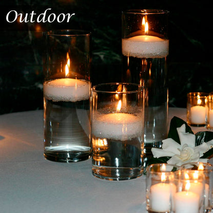 3inch White Floating Candles, 12PACK 13-15Hours Unscented Dripless Wax for Cylinder Vases, Centerpieces at Wedding, Birthday,Party, Pool, Holiday (12PACK, White)