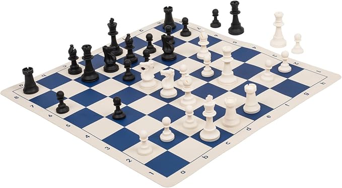 Regulation Silicone Tournament Chess Set - Pieces Only - 3.75 King - Black &amp White