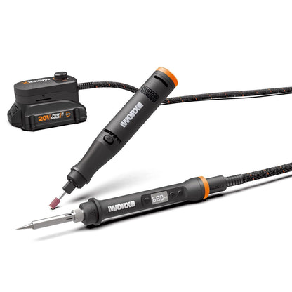 Worx WX989L 20V MAKERX 2-Pc Combo Kit - Rotary Tool + Heat Gun w/ 42 Accessories