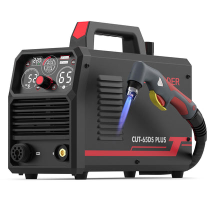YESWELDER Plasma Cutter, 65Amp 110V/220V Non-High Frequency Non-Touch Pilot Arc 4-In-1 Plate Cutting/Grid Cutting/Gouging/Marking Multifunctional Plasma Cutting Machine CUT-65DS PLUS