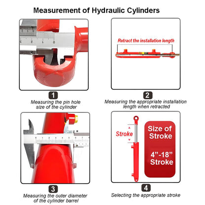 RHKING 2x10 Hydraulic Cylinder 3 Ton Double Acting Welded Hydraulic Cylinder 2" Bore x 10" Stroke with 3/8" JIC 37°(9/16"-18 Thread) Hydraulic End Connectors Maximum Thrust Force 6613lbs