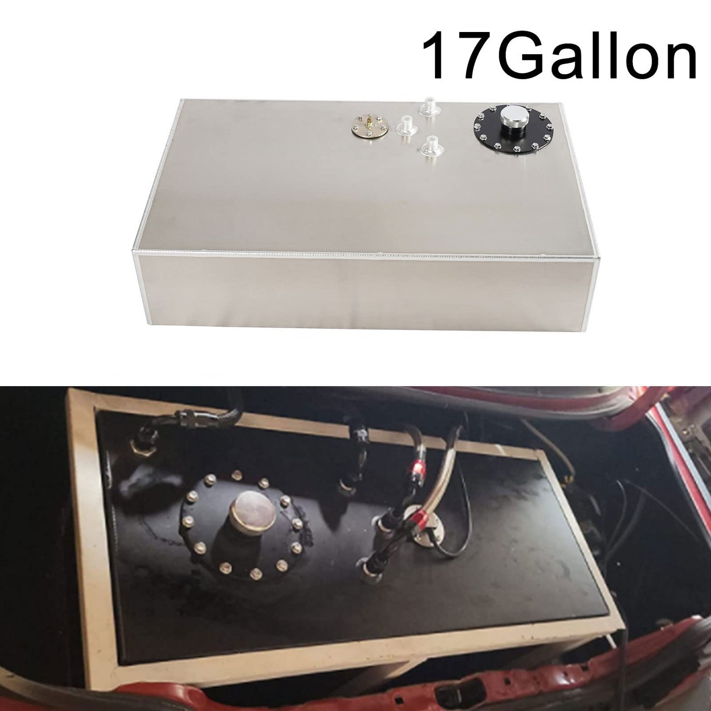 GSTP 17 Gallon Fuel Cell with Cap Level Sender Street Drift Aluminum Silver