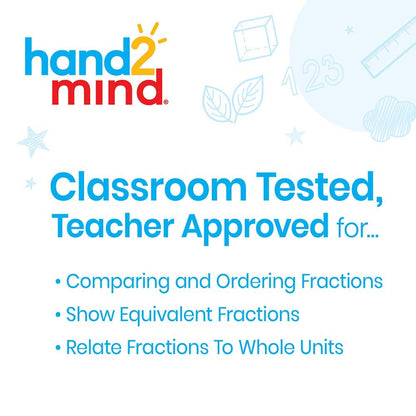 Hand2Mind Plastic Double-Sided Decimal Tiles & Rainbow Fraction Tower Cubes, Montessori Math Materials, Unit Fraction Cubes (Set of 51)