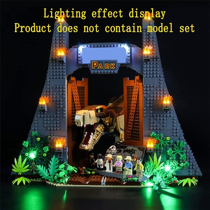 LED Light Kit Compatible with Lego Jurassic Park:T.rex Rampage - Lighting Set for Jurassic World 75936 Building Model (Model Set Not Included)