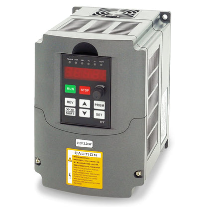 HY HUANYANG VFD Converter,Variable Frequency Drive,110v Single Phase Input to 110v Three Phase Output (for power ≤3HP three-Phase Motor/Spindle) 0-400hz Speed Rotation (HY Series-110v 2.2kW 3HP Model)