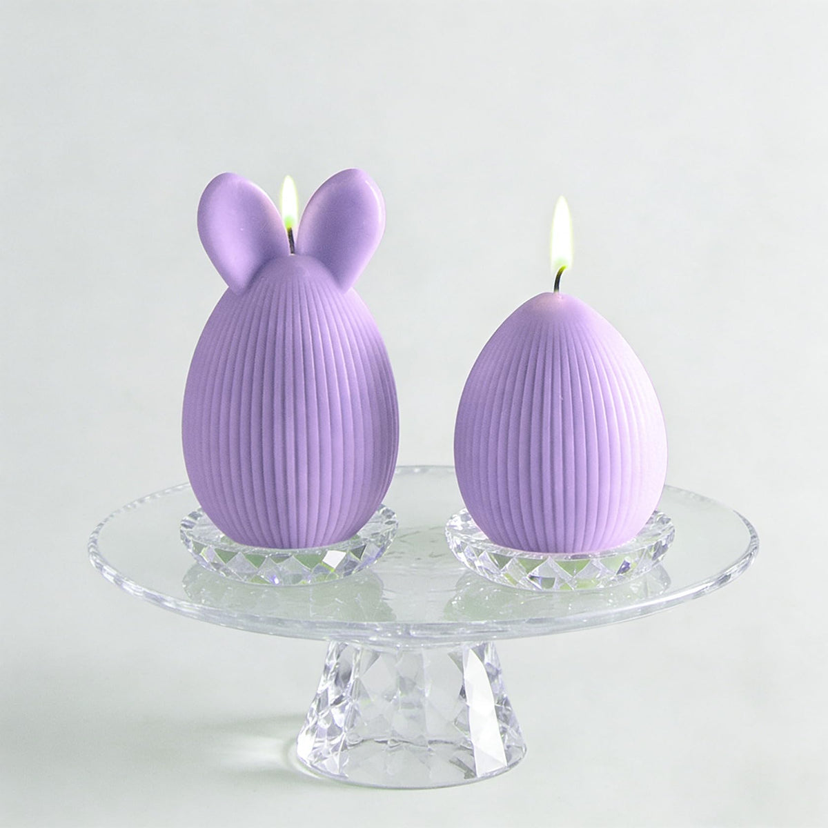 Fieldspark Easter Bunny Candles Purple Set, 2.5'' x 4.5'' Flower & Fruit Scented Candles, Cute Rabbit Shaped Easter Gifts for Kids, Home Decor, Spring Celebration, 2 Pcs