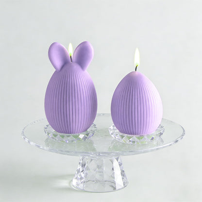 Fieldspark Easter Bunny Candles Purple Set, 2.5'' x 4.5'' Flower & Fruit Scented Candles, Cute Rabbit Shaped Easter Gifts for Kids, Home Decor, Spring Celebration, 2 Pcs