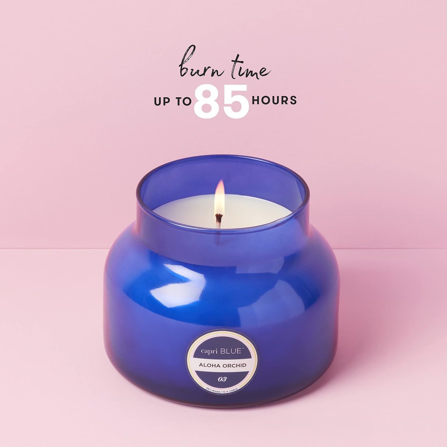 Capri Blue Signature Jar Candles - Long Lasting Soy Wax Blend - Luxury Tropical Scented Candles - Comes in Blue Decorative Glass Jar (Aloha Orchid, 19 oz)