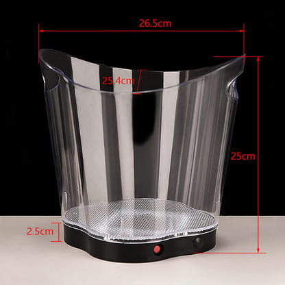 LED Ice Bucket - Portable Colorful Gradient Ice Bucket 6 Liter,Great for Home Bar, Chilling Beer, Champagne and Wine (Four Leaved Clover-1pcs)
