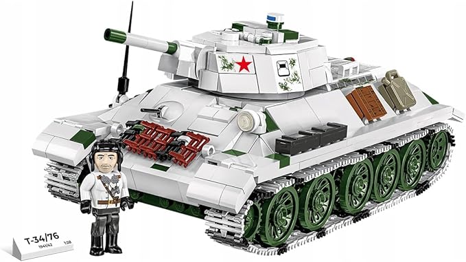 COBI Historical Collection WWII T-34/76 mod 1941/42 2-in-1 (PL/SOV) Tank Building Set 852 Pieces
