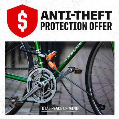 Kryptonite New York Standard Bike U-Lock, Heavy Duty Anti-Theft, 16mm Shackle with Mounting Bracket and Keys, Ultimate Security for Bicycles E-Bikes Scooters