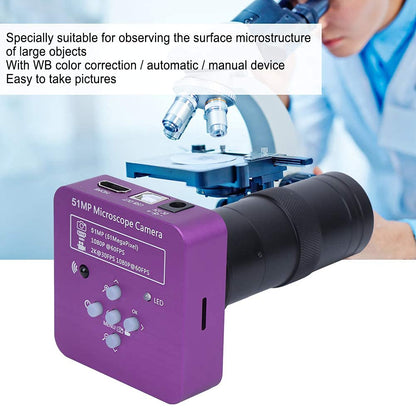 HDMI Digital Microscope Camera 51MP 120X C Mount Lens Industrial USB Video Microscope for Electronics Repair Soldering Inspection with Remote Control