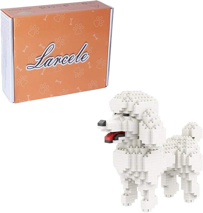 Larcele Mini Building Blocks Animal Set DIY Micro 3D Building Toy Bricks790 Pieces KLJM-05(Teddy in White)