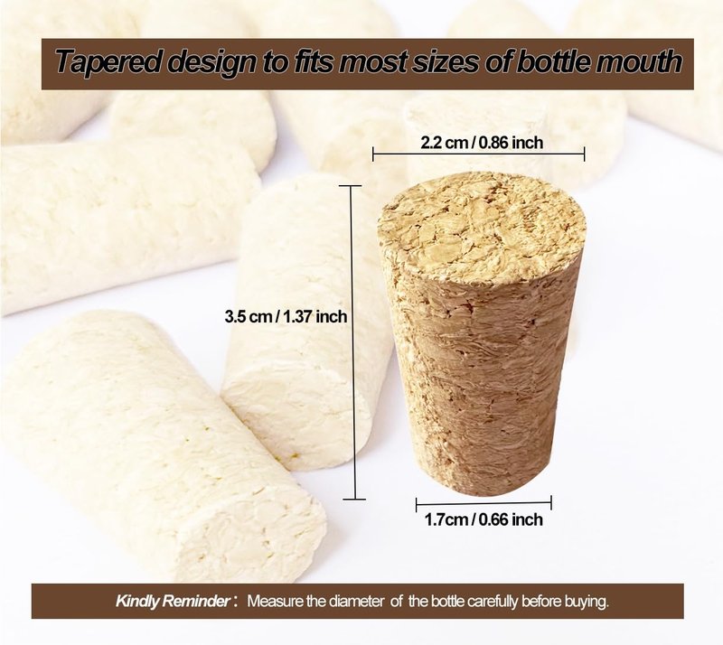 14 Pcs Cork for Bottles Stoppers Cork Plugs Soft Wood Natural Tapered Corks Wooden Replacement Corks for Bar,Restaurant,Wine and Beer Making Craft,Jars and Bottles, DIY Crafts,Leakproof