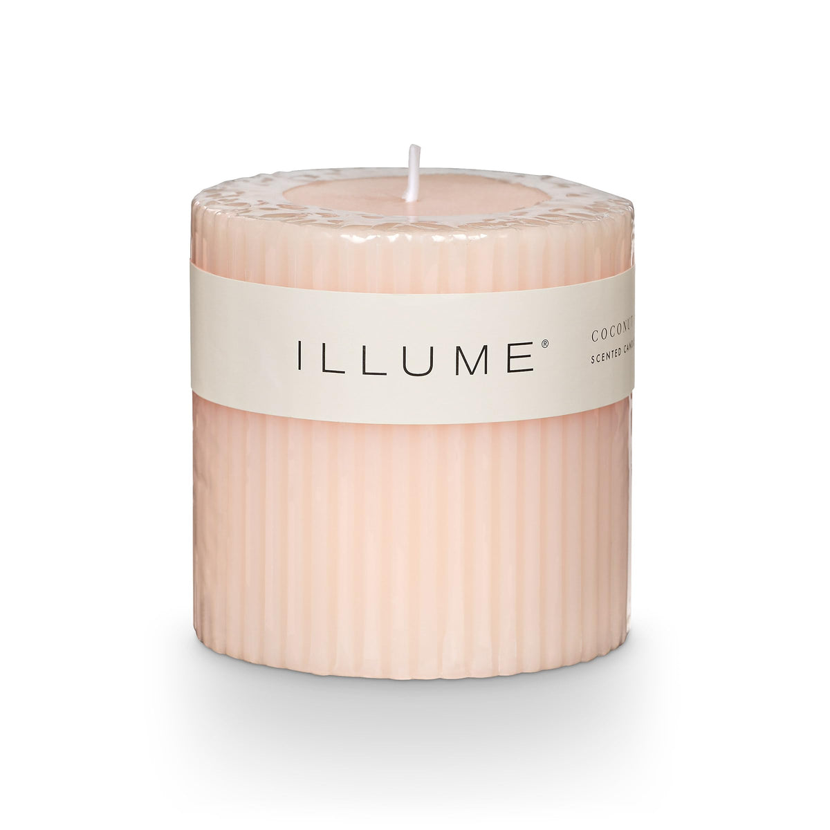 Illume Beautifully Done Small Fragranced Pillar Candle, Coconut Milk Mango
