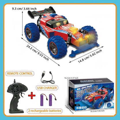 2.4 GHz Remote Control Off-Road Racing CarRC Cars Toys with Two Rechargeable Batteries and USB Charging 1:16 Electric Vehicle Gifts for Kids Girls Boys