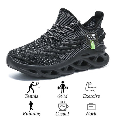 MGBDSZ Mens Running Shoes Gym Slip on Sneakers Non Slip Walking Tennis Sports Work Athletic Workout Casual Lightweight Breathable Fashion Black US 11