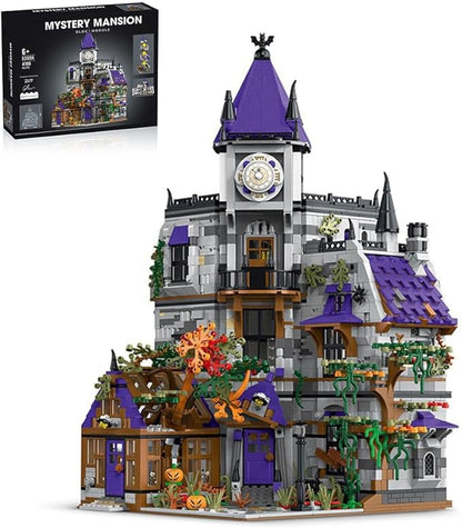 Medieval Castle Haunted House Building Set for Adults Halloween Decor Indoor Modular Architecture with LED Lights Haunted Mansion Model Kits for Halloween Fans Gift for Men Women 4192pcs