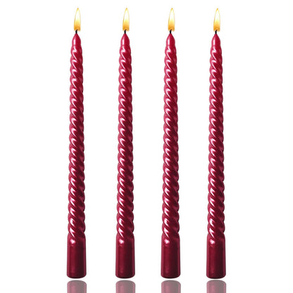 Kemladio Candle, 4pcs 10 inch Red Unscented Taper Candles, 8 Hrs Burn Time, Dinner, Halloween