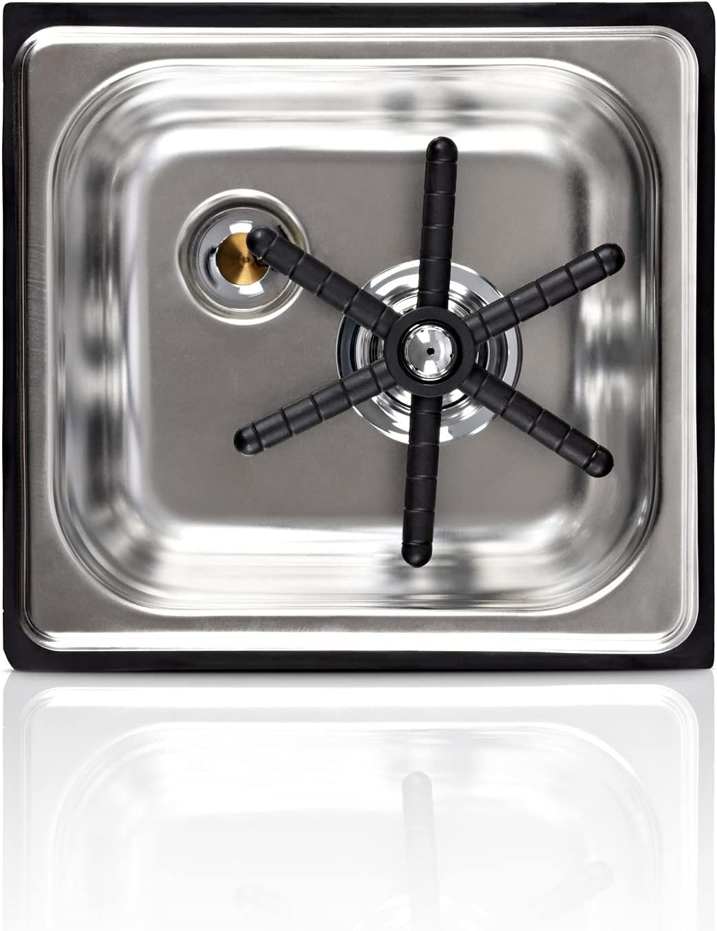 Coffee Armada Glass and Pitcher Rinser – Stainless Steel – High Pressure Auto Jet Washer Press – Essential item for Professional Coffee Shops and Bars 7.3” x 6.9” x 4.5”