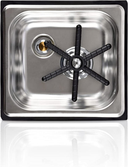 Coffee Armada Glass and Pitcher Rinser – Stainless Steel – High Pressure Auto Jet Washer Press – Essential item for Professional Coffee Shops and Bars 7.3” x 6.9” x 4.5”