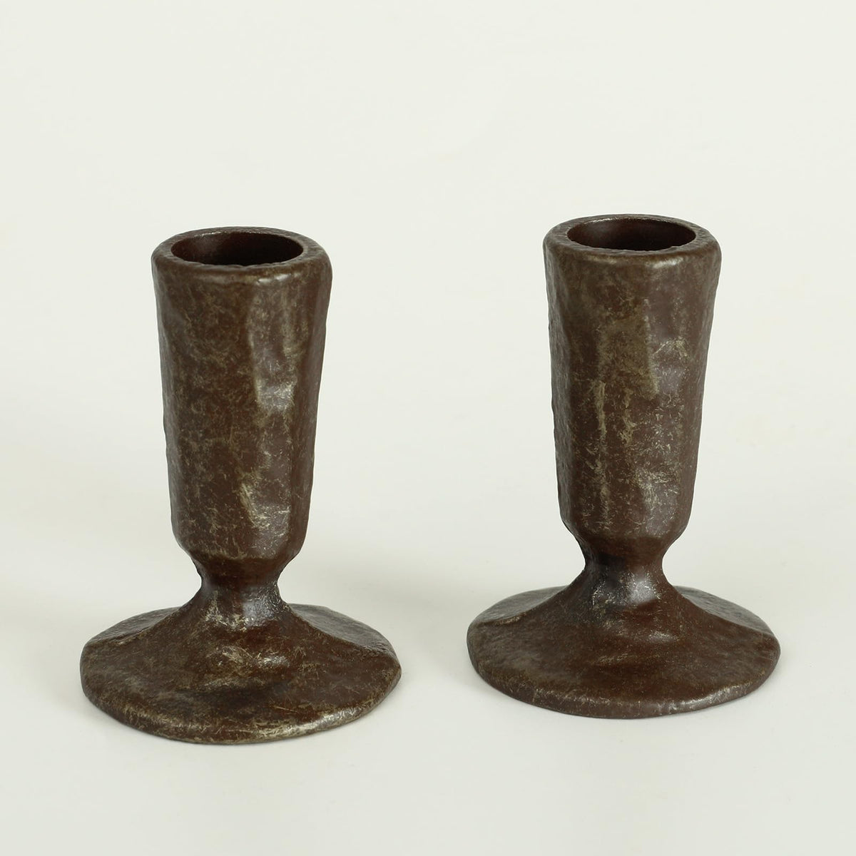 Handcrafted Antique Black & Gold Iron Taper Candle Holders - Set of 2 Elegant Candlesticks for Weddings, Dining, and Parties, Timeless Décor Accent