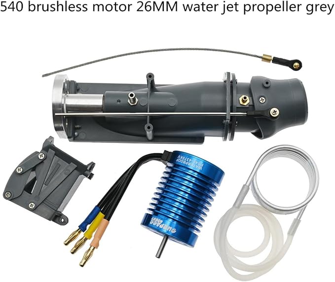 RC Boat Jet Pump Water Thruster Jet Pump 26mm Propeller Portable Power Motor Spray Water Thruster for RC Boat DIY Replaces Blue