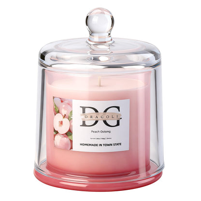 DG DRAGOLI White Peach Oolong Scented Candle – Natural Soy Wax, 30+ Hours Long-Lasting Aromatherapy for Home