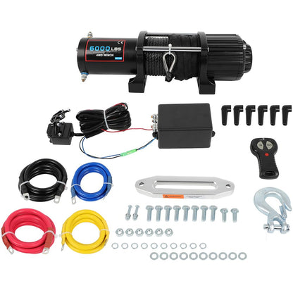 SCITOO Heavy-Duty 6000 Lb. Synthetic Rope ATV UTV Winch - with Wireless Remote Heavy Duty ATV UTV Winch