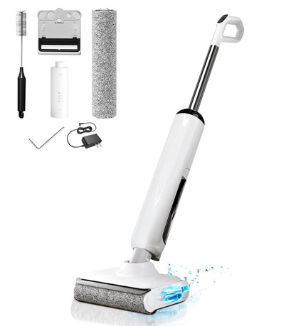 HABIUBIU Wet Dry Vacuum Cleaner, 23KPa Vacuum and Mop Combo, 180° Lay-Flat Design with Edge Cleaning, Self-Cleaning Vacuum Mop for Hard Floors, Up to 35 Min Runtime, LED Display & Voice Prompts
