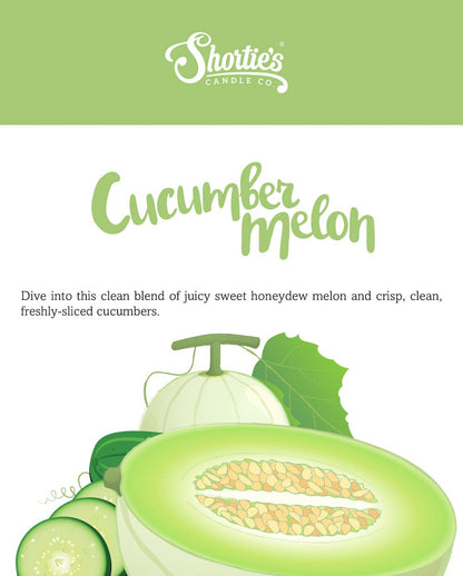 Shortie's Candle Company Cucumber Melon Premium Wax Melts 4 Pack - 12 Oz., Strong & Long Lasting, Non-Toxic - Made with Essential & Natural Oils - Formula 117