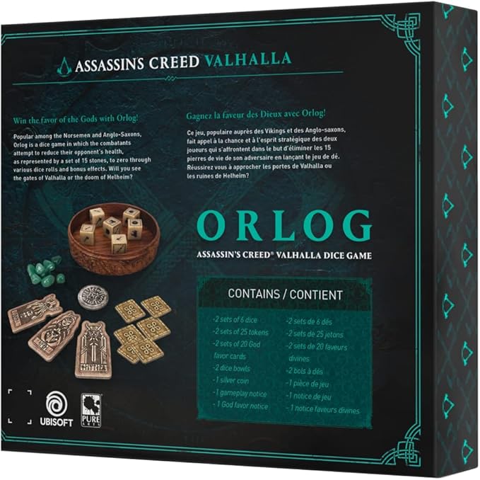 Orlog - Board Game for 2 Players - Assassin's Creed Valhalla Dice Game - French/English