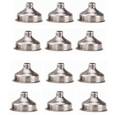 Skiennix Mini Funnels - 12 Pcs Stainless Steel Set for Bottles, DIY Lip Balms & Spices