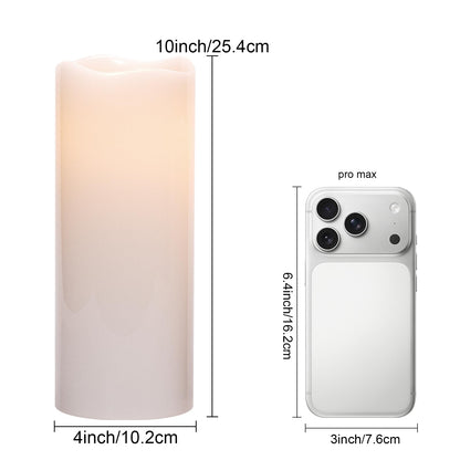 KunSwenn Outdoor Candles Waterproof with Remote Timer, 10” x 4” Large Battery Operated Candles, LED Pillar Flameless Outdoor Candle for Lartern Porch Patio Gardern Decor (Set of 2)