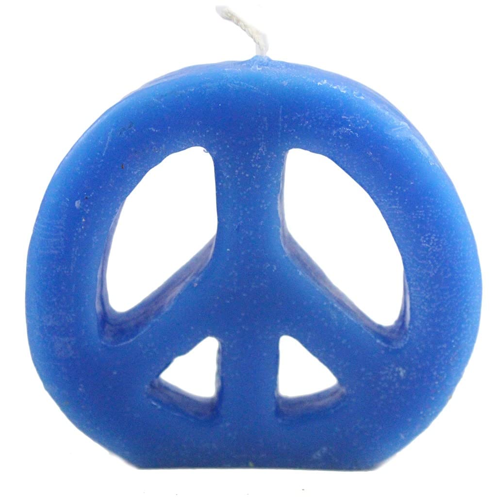 Candlestock Handmade Colorful Peace Sign Candle - Red - Yellow - Green - Blue - Lavender - Pink (Green)
