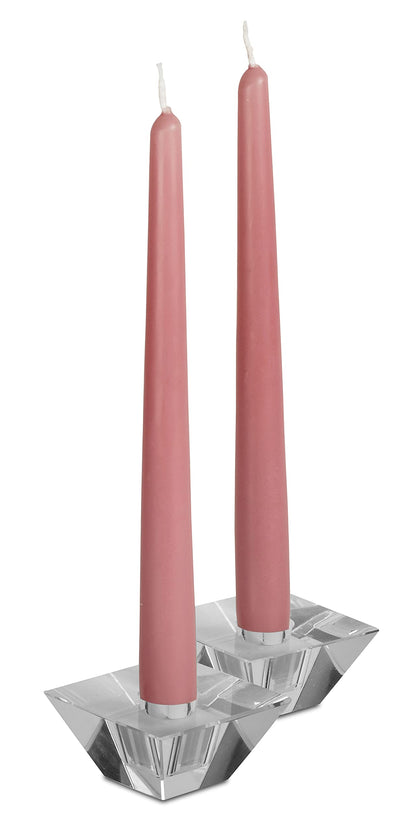 Hyoola Tall Taper Candles - 10 Inch Rose Pink Unscented Dripless Taper Candles - 8 Hour Burn Time - 4 Pack