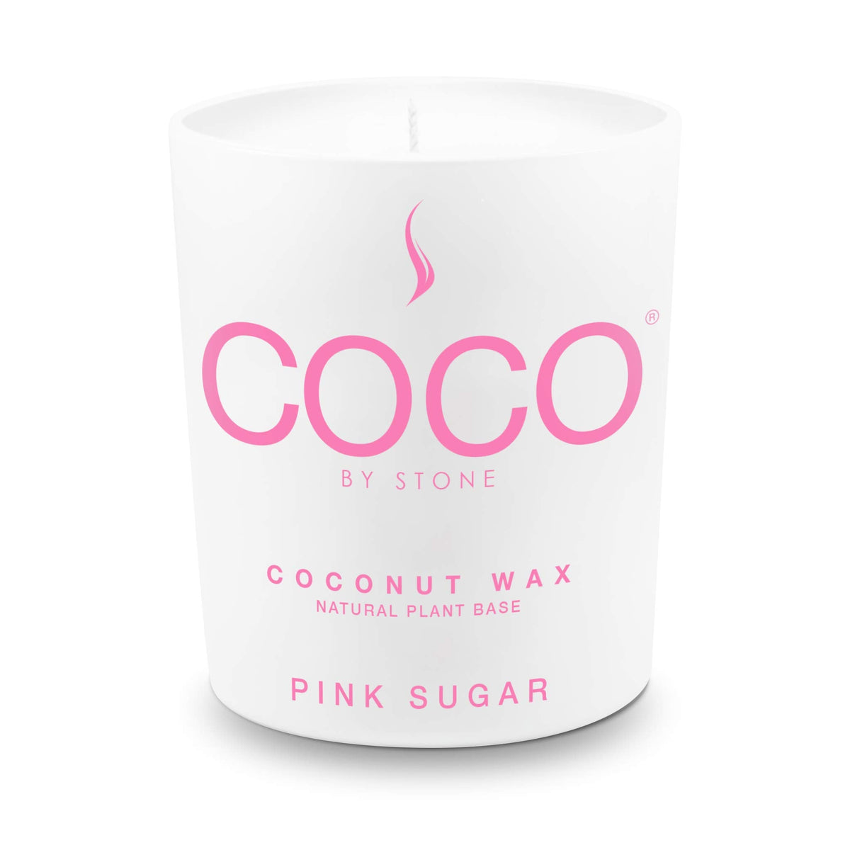COCO by Stone 11oz Candle, Coconut Apricot Wax Candle for Home (Pink Sugar) Home Fragrance Products, 1 Wick Candle, Enhance Indoor Aroma, Vegan & Cruelty-Free, Clean Burning and Hand Poured Candle