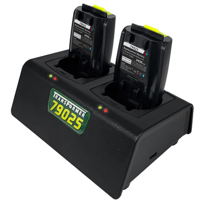 Artisan Power Battery Charger for Two Andis Supra ZR II and Pulse ZR II Clipper Batteries (79025 and DBLC-2) Durable Connectors, LEDs Status and PD Type C Power Supply