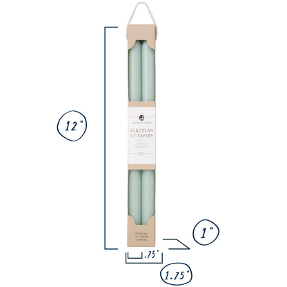 Northern Lights Candles - 12" 2PK Premium Tapers, Pistachio - 72856