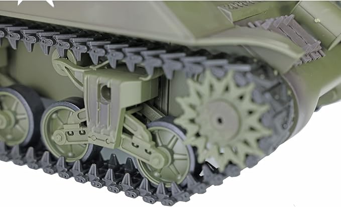 Heng Long US in Stock RC Tank 2.4G 1/16 Scale 7.0 Plastic Version M4A3 Sherman Smoking Unit Battle Tank Military Transport Vehicles 340° Rotating Turret IR Combat Model 3898 BB Airsoft