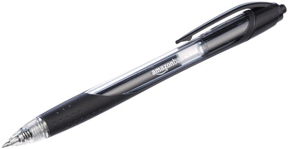 Amazon Basics Retractable Gel Ink Pens, Fine Point, Smooth Writing, Black, 12-Pack