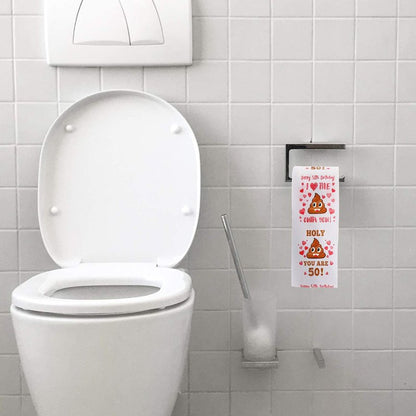 50th Birthday Gifts for Women, Men, Her, Him - Happy Prank Toilet Paper - 50th Birthday Decorations, Party Supplies Favors - 50 Years Old Funny Gag Gift Ideas, Novelty Bday Present for Friends, Family
