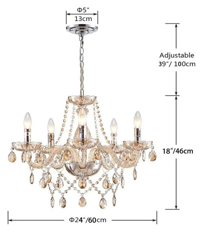Luxury Crystal Candle Chandelier Lights for Living Dining Room Bedroom Kitchen Indoor Decorative Pendant Light,Full of Fashion
