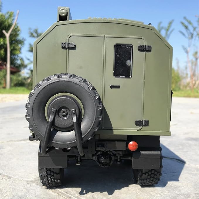 1/16 Scale RC Truck B-36 4-Channel Full-Proportional Military Remote Control Truck Car Model with Two Batteries and LED Headlights RC Gift for Army Vehilcles Lovers (Green)