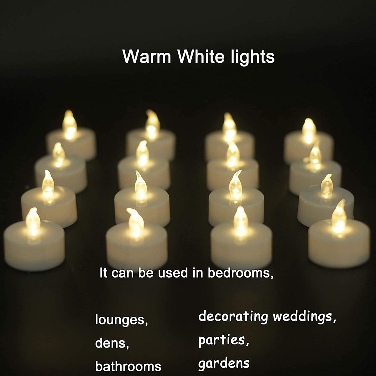 YIWER Battery Tea Lights Candles - LED Tea Lights 200 Hours Pack of 100(Warm White)|50 * 2