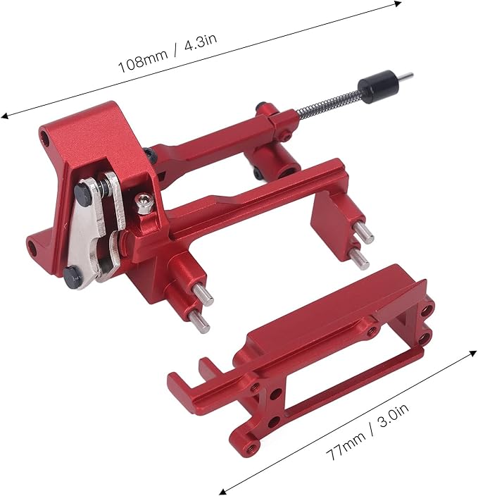 Oumefar RC Alloy Handbrake Module RC Accessories Wear High Temperature Resistant RC Handbrake Kit for ARRMA 1/7 1/8 Series RC Car Parts(Red)