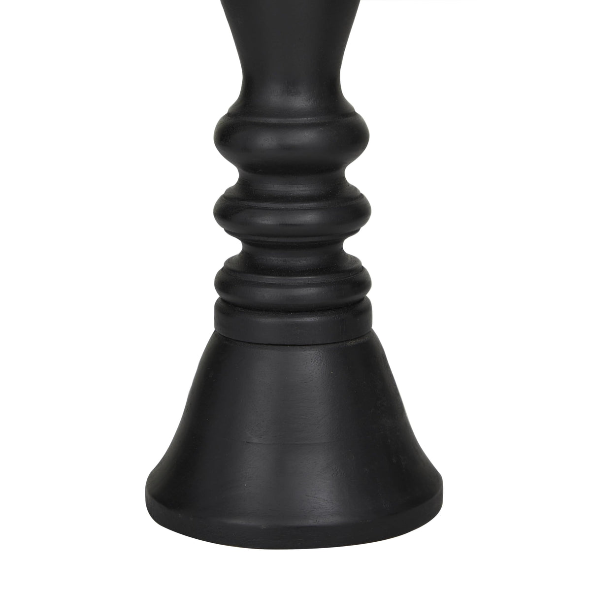 Deco 79 Wood Decorative Candle Holder Turned Style Pillar Candle Stand, Set of 3 Candlestick Holder 18, 15, 12'H, Black
